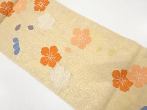 アンティーク　紗　枝垂れ花模様織り出し全通袋帯（材料）